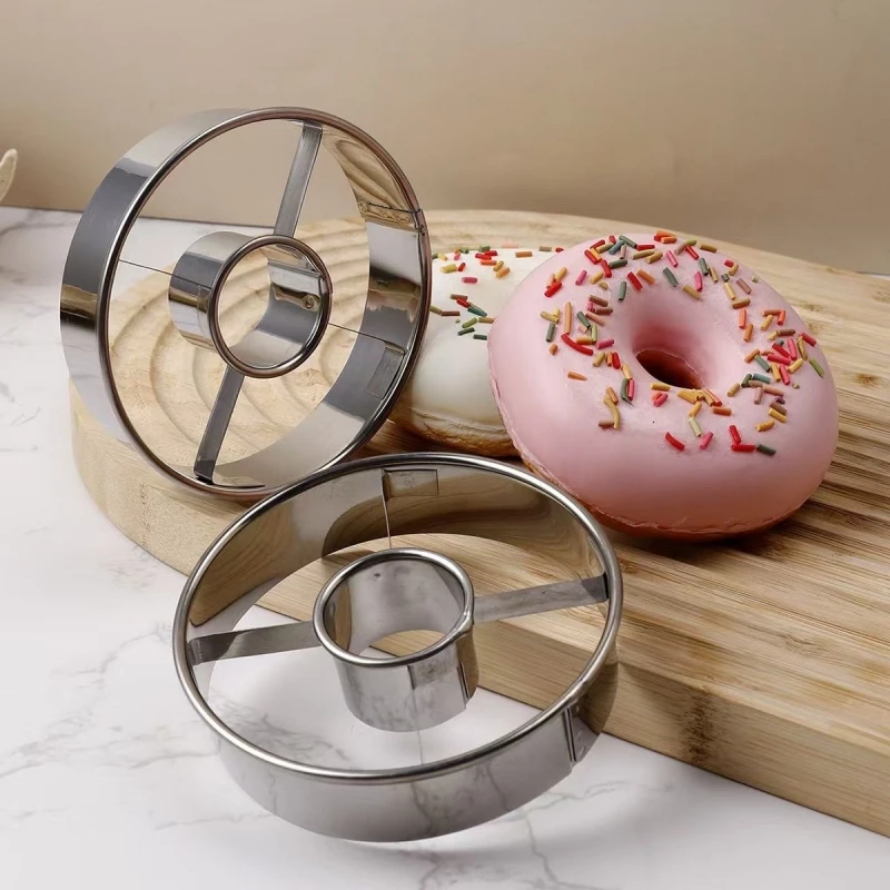 

DIY Stainless Steel Donut Mold Cake Decorating Baking Tools Desserts Bread Cutter Maker Kitchen Home Baking Supplies