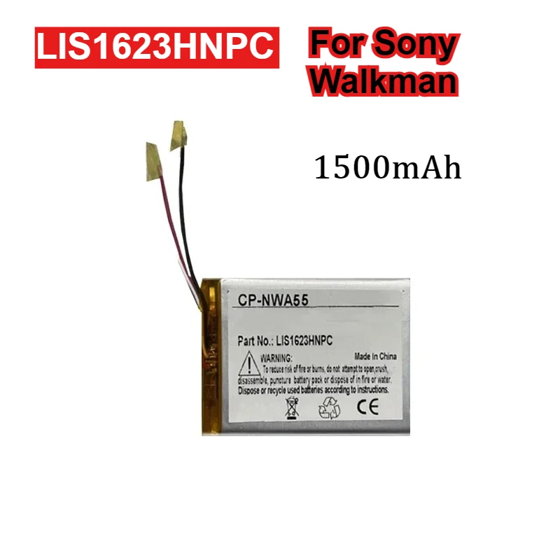 1500mAh Battery LIS1623HNPC For Sony Walkman NW-A35 NW-A45 NW-A46 NW-A47 NW-A55 NW-A56 NW-A57 NW-A105 NW-A106 NW-A107 MP4