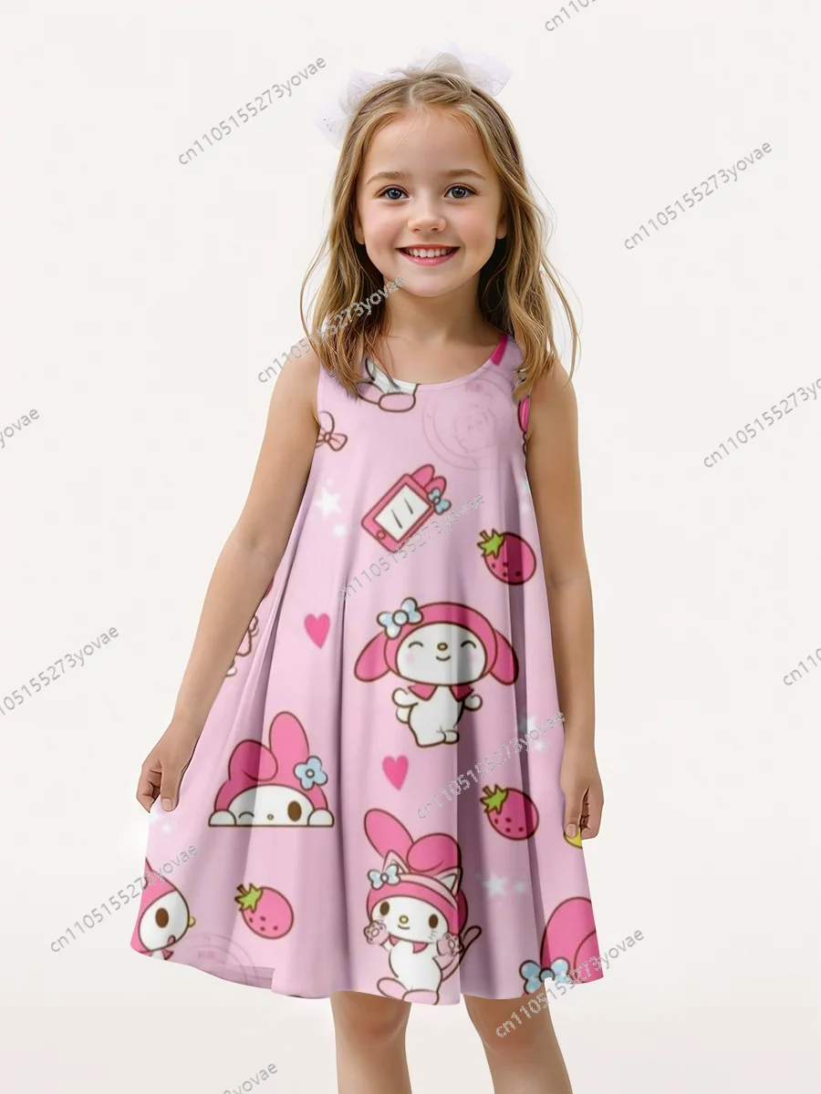

Children's sleeveless dress, 3D three-dimensional "hello tity", cute-style design, eye-catching and comfortable.