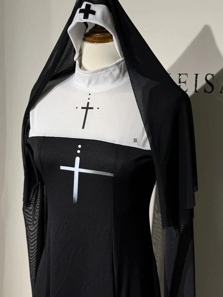 Disfraz de monja de Anime para mujer, ropa de actuación de juego de rol, vestido elegante de actuación Sexy para mujer, disfraz de hermana 2025