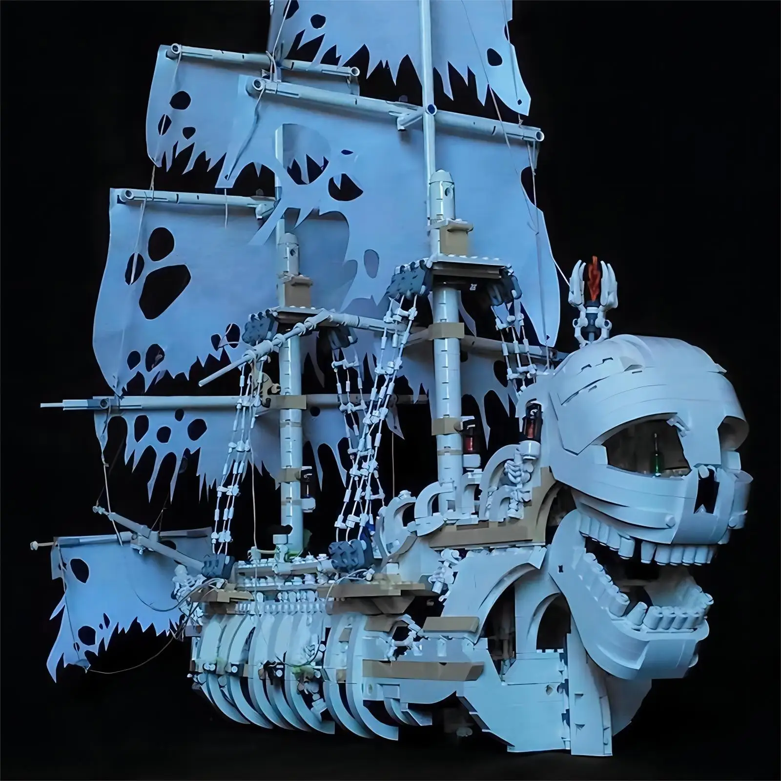 Applicable to MOC building block 110420 Skull Eye Corsair Ghost Bone Ship Assembling Ornament Toy