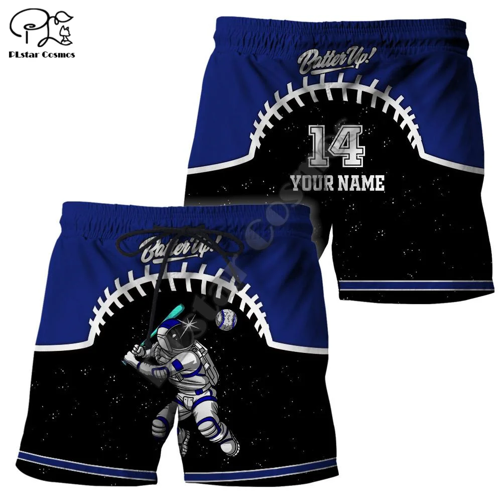 PLstar Cosmos Sportsman Custom Name Baseball Cosplay Athlete Women/Men 3DPrint Unisex Summer Casual Funny Shorts Beach Pants A1