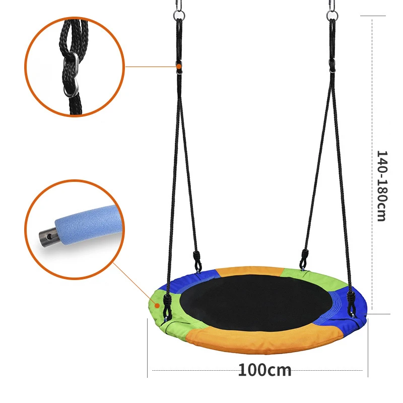 100cm Children Pet Swing Large Capacity Round Hammock Hanging Tree Chair Kid Backyard Play Equipment Outdoor Round Mat Gift