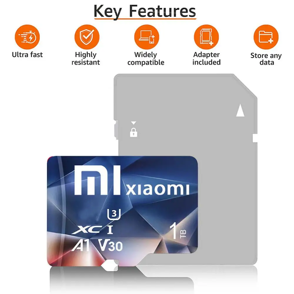 Xiaomi การ์ดหน่วยความจํา 1TB 2TB 256GB Extreme Pro Mini SD การ์ด U1 V10 Micro TF SD การ์ดแฟลชความเร็วสูงสําหรับกล้องโทรศัพท์ Drone