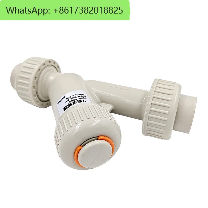 

PPH hot melt Y type filter PPR pipeline filter PP anti-corrosion acid and alkali resistant valve Chemical joint filter valve