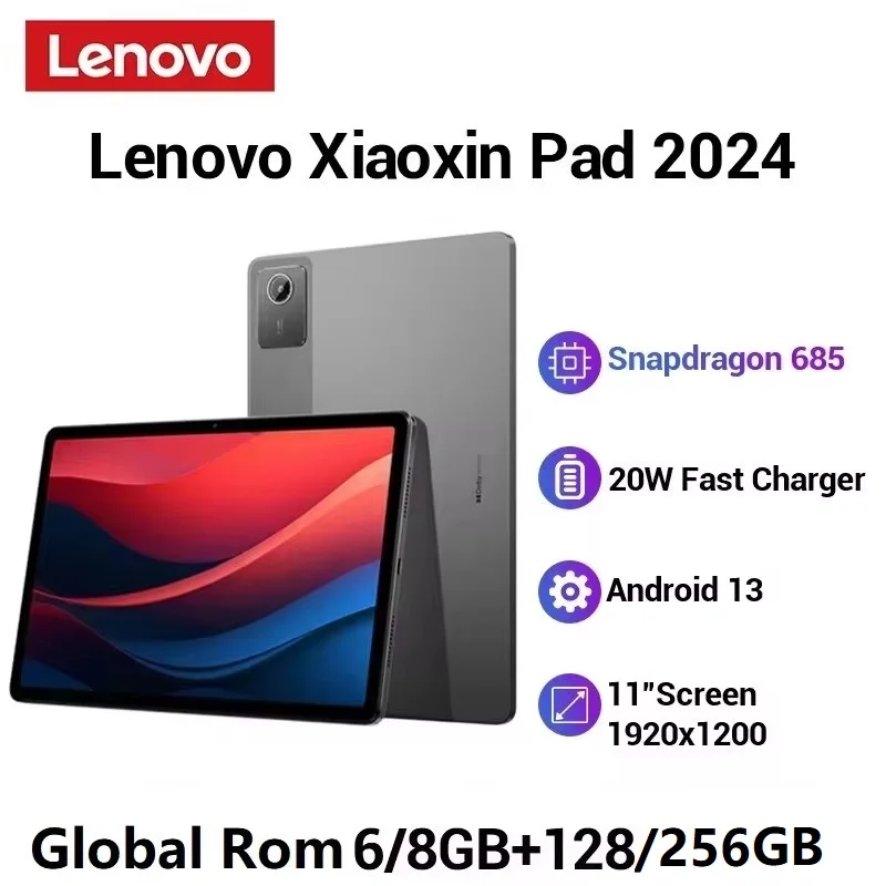 

Lenovo Xiaoxin Pad 2024 Tablet Global Firmware 6GB 8GB 128GB 256GB 11" Display Qualcomm Snapdragon 685 WIFI 7040mAh Android Tab