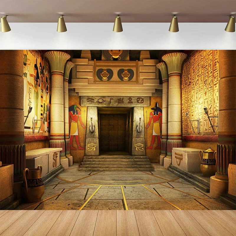 

Ancient Egyptian Palace Photography Backdrop Egyptian Mural Egypt Theme Party Background Banner Photo Booth Studio Props Poster