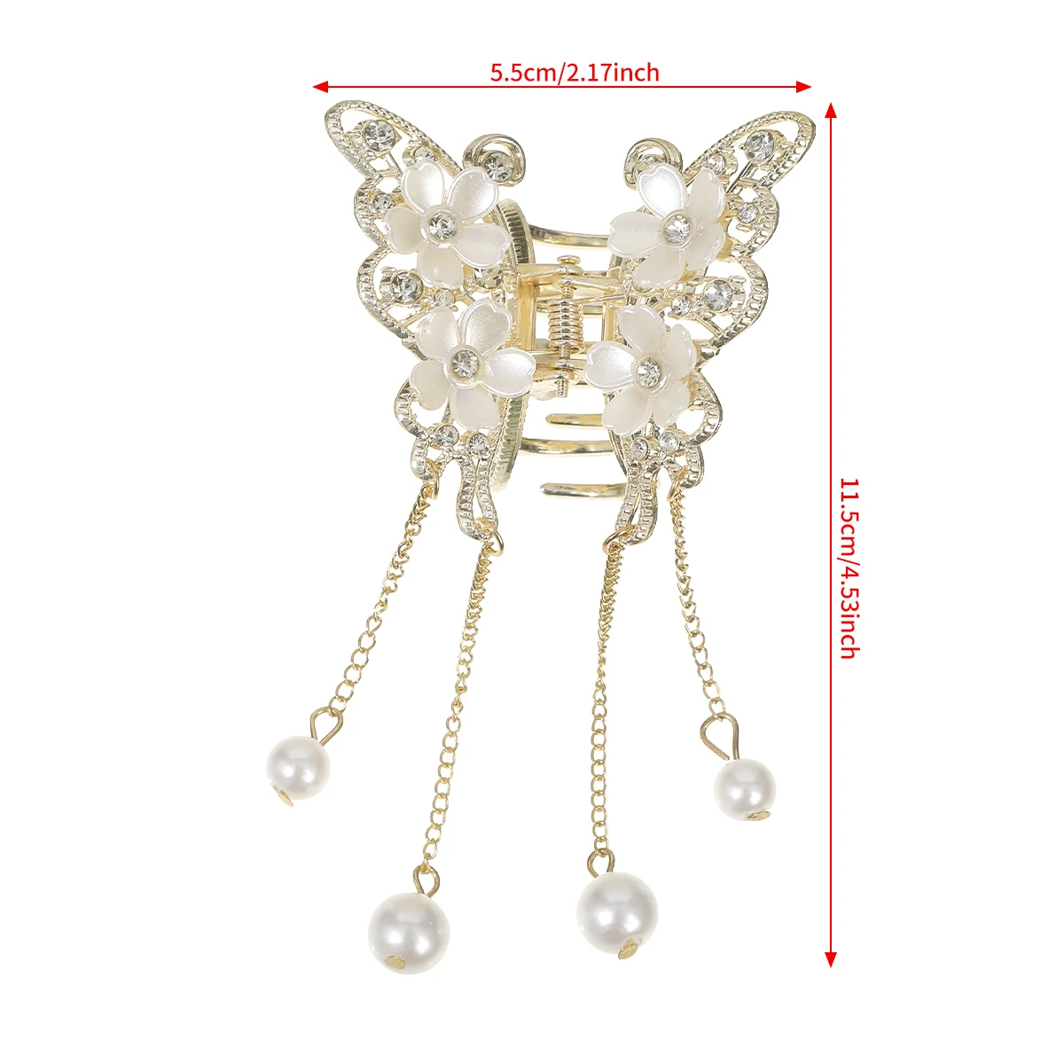 AWAYTR الخرز شرابة حجر الراين فراشة ذيل حصان مشبك شعر كراب إكسسوارات الشعر للنساء مقاطع الشعر دبابيس الشعر فتاة المشابك