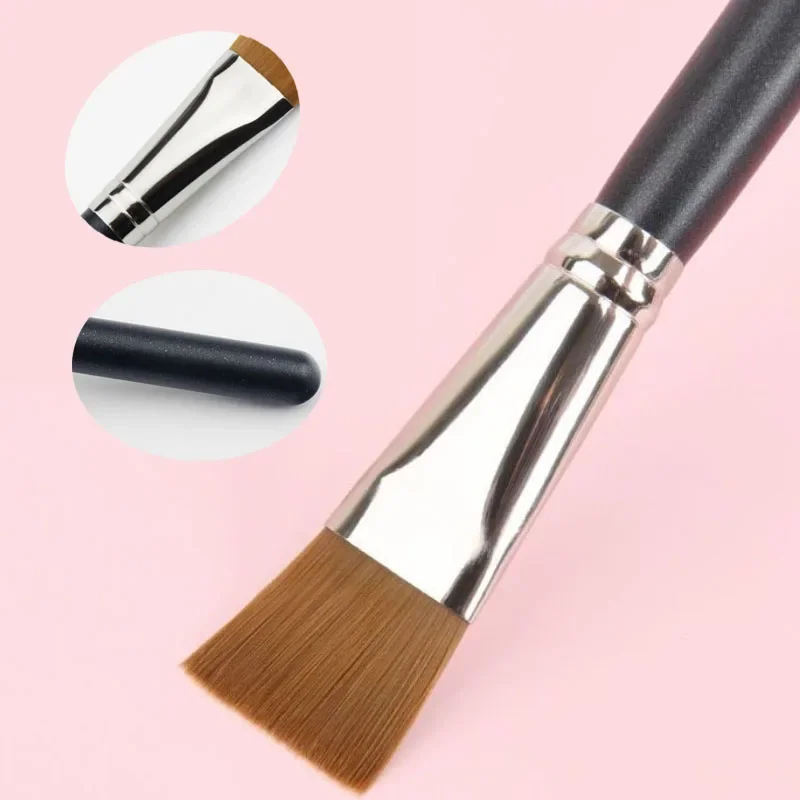 1 brocha profesional con mango de madera para base, mezcla de crema, corrector, brocha de maquillaje, máscara Facial suave, brocha de barro, herramientas cosméticas