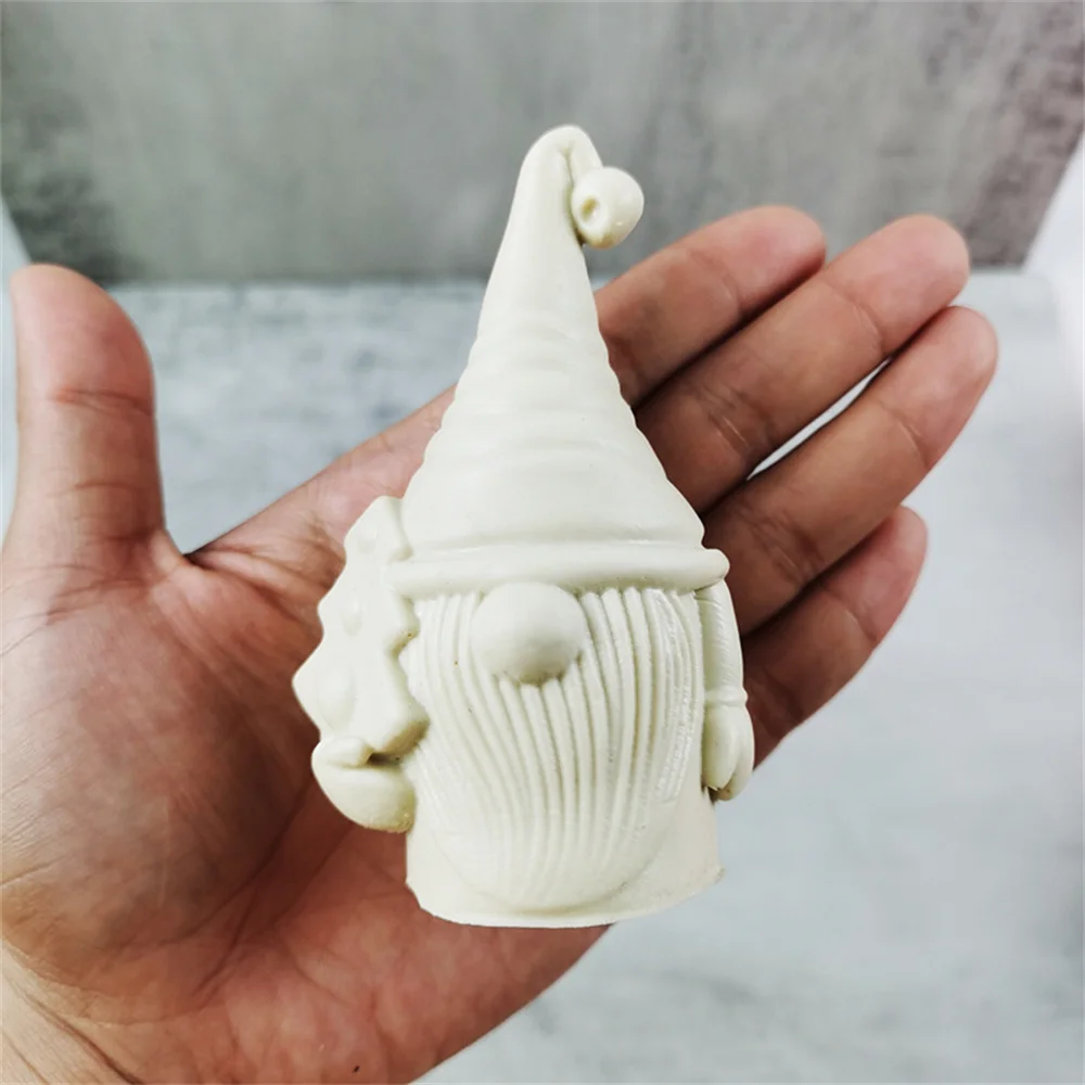 3D Dwarf Santa Candle Silicone Mould DIY Candle Epoxy Mold Handmade Novel Candles Aroma Wax Molds Christmas Home Decorations