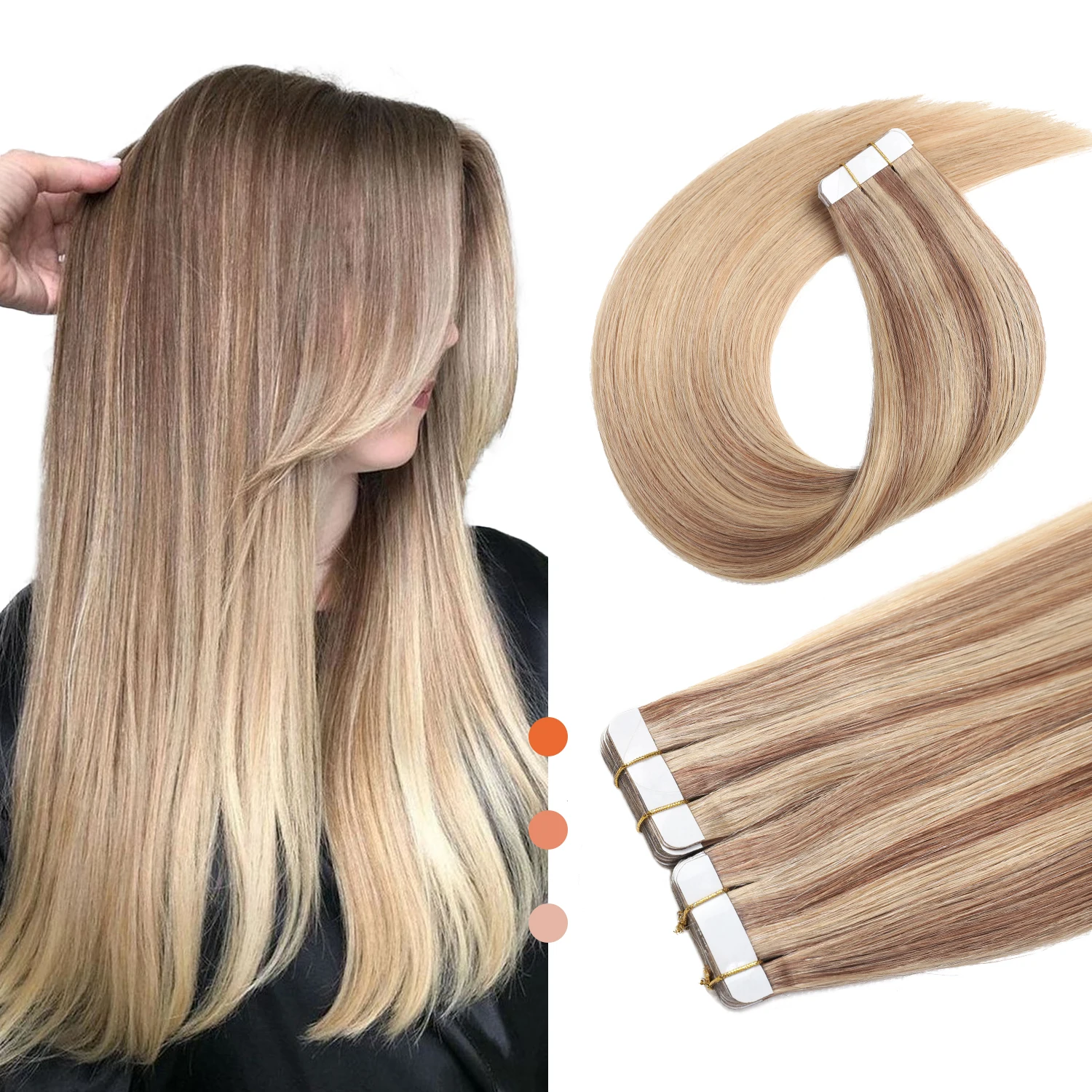 XDhair-fita em extensões do cabelo para mulheres, 100% cabelo humano real, 50g, 14"