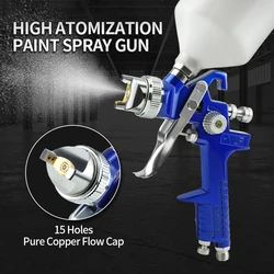 1.4mm/1.7mm Nozzle with 600cc Capacity Cup Professional HVLP Gravity Feed Air Spray Gun For Painting Car Aerograph Pneumatic Gun