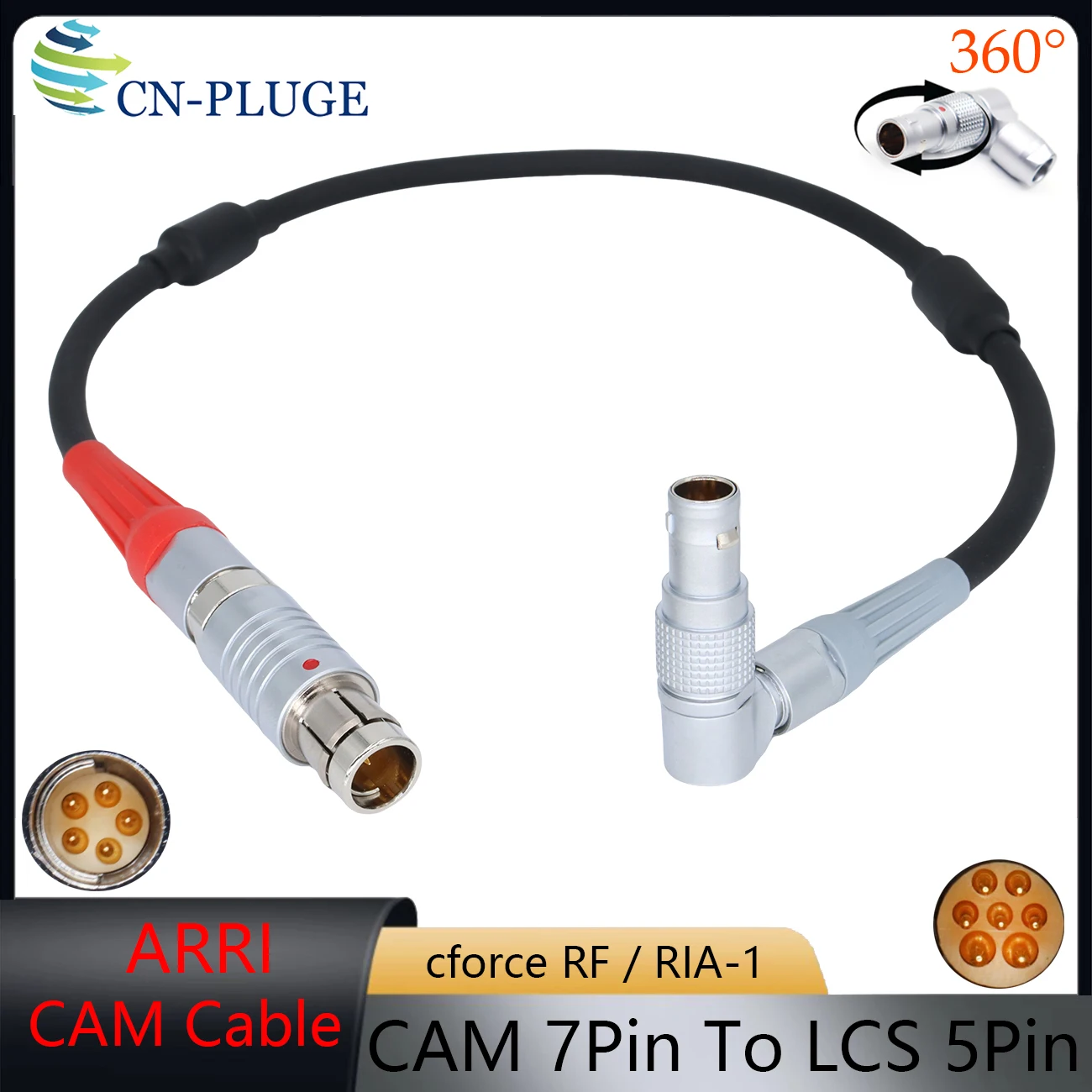ARRI cforce RF/Cmotion cPRO /Camin CAM 7Pin To LCS 5Pin Cable for Hi5/RIA-1, ARRI ALEXA Plus Cameras of the same model,