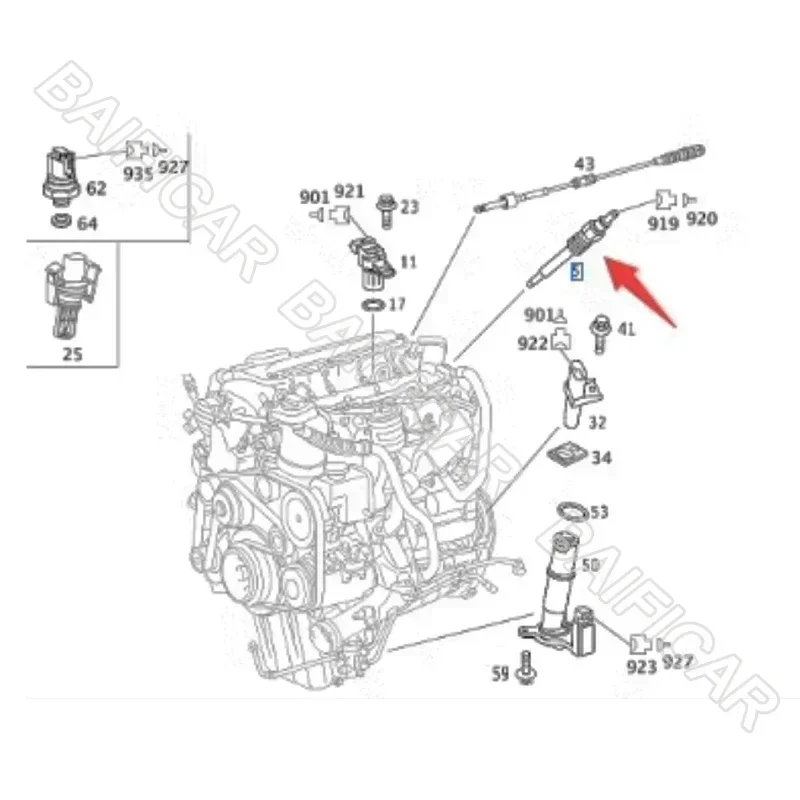 Baificar Brand New Genuine Diesel Engine Glow Plugs A0011596601 For Benz W164 W166 ML250 ML350 GL350 GL300 GL450 M642