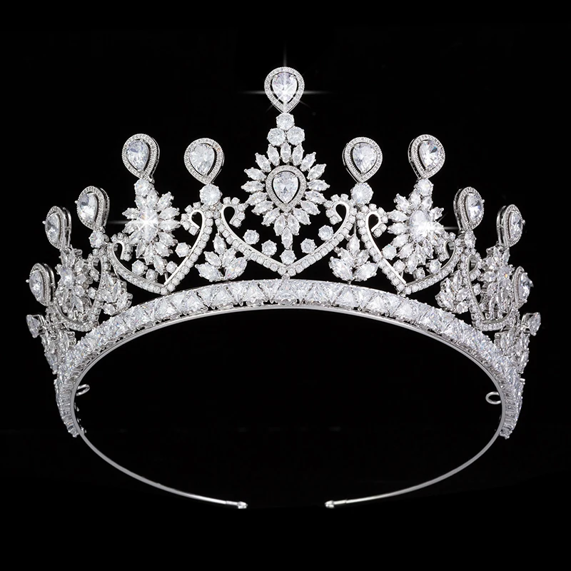 

Tiaras And Crowns HADIYANA Wedding Hair Accessories Simple Vintage Design Cubic Zirconia For Women BC5310