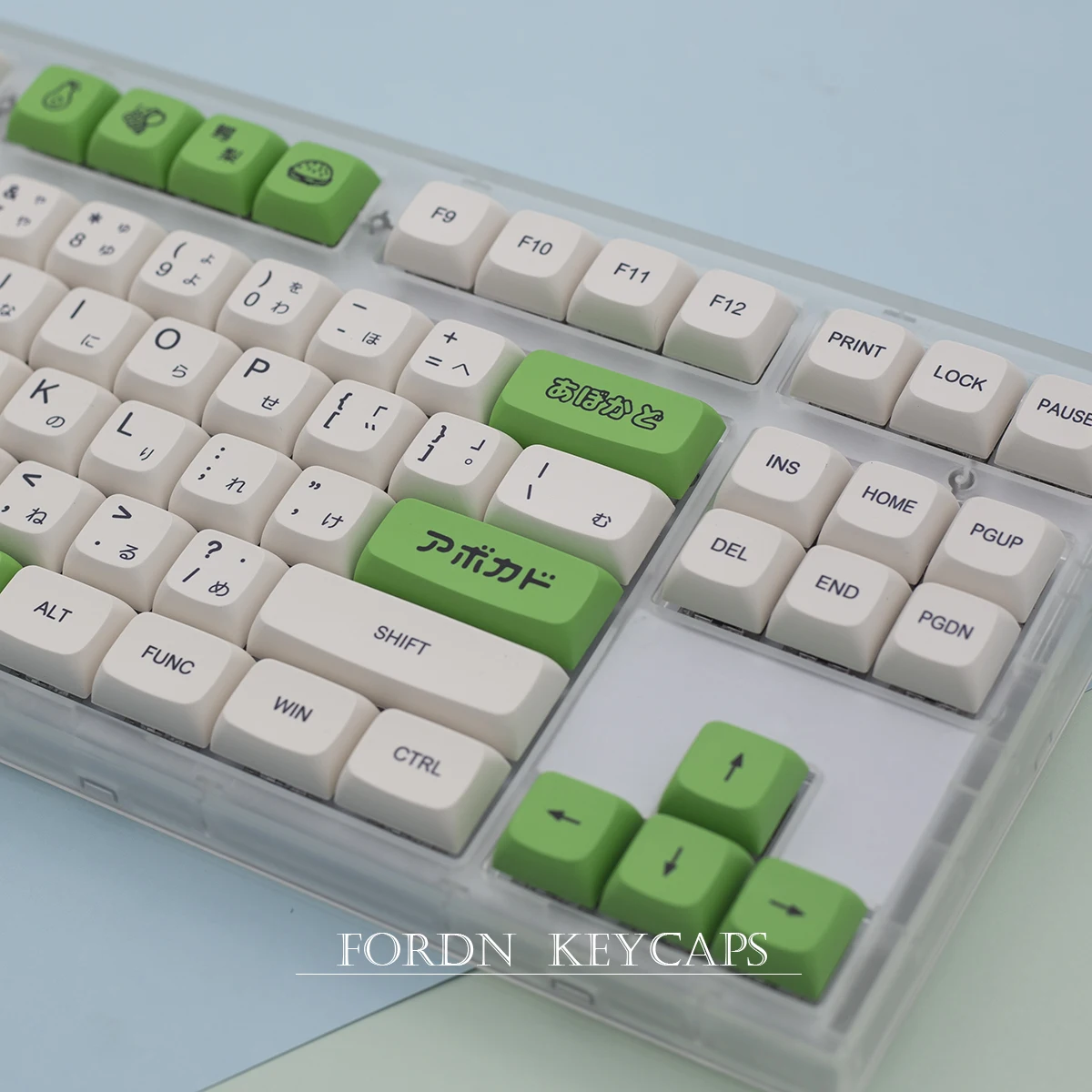 137-key Avocado Milk Keycaps PBT Sublimation XDA Highly Mechanical Keyboard Keycaps Japanese and English Full Round Keycaps 61