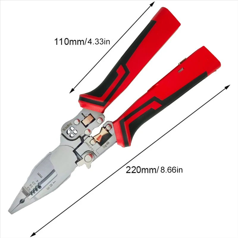 Pince à dénuder avec testeur de tension pince à dénuder les fils polyvalente avec mesure de l'électricité pince à sertir de coupe