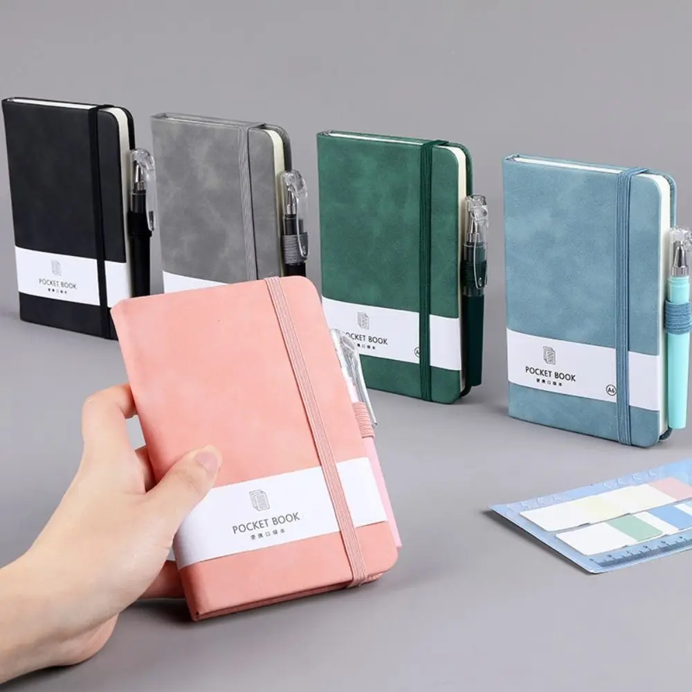 A6/A7 A6/A7 Pocket Notepad with Elastic Band 100 Sheets Portable Mini Notebook Not Drop Pages Simple Style Stationery