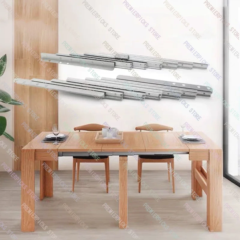 Invisible Dining Table Telescopic Guide Rail Multifunctional Aluminum Alloy Folding Bar Extension Slide