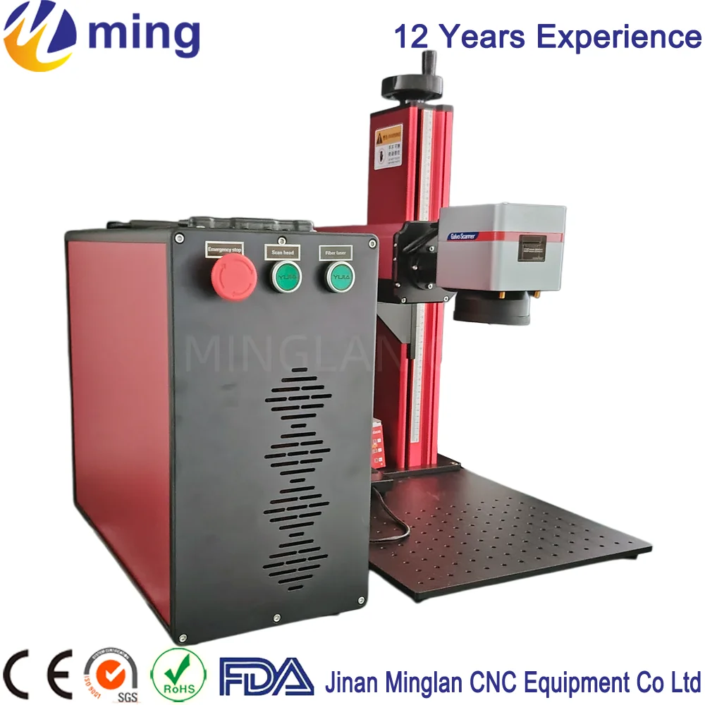 

Низкоценовой волоконный лазерный маркиратор 20 Вт 30 Вт 50 Вт, красный, внешний корпус