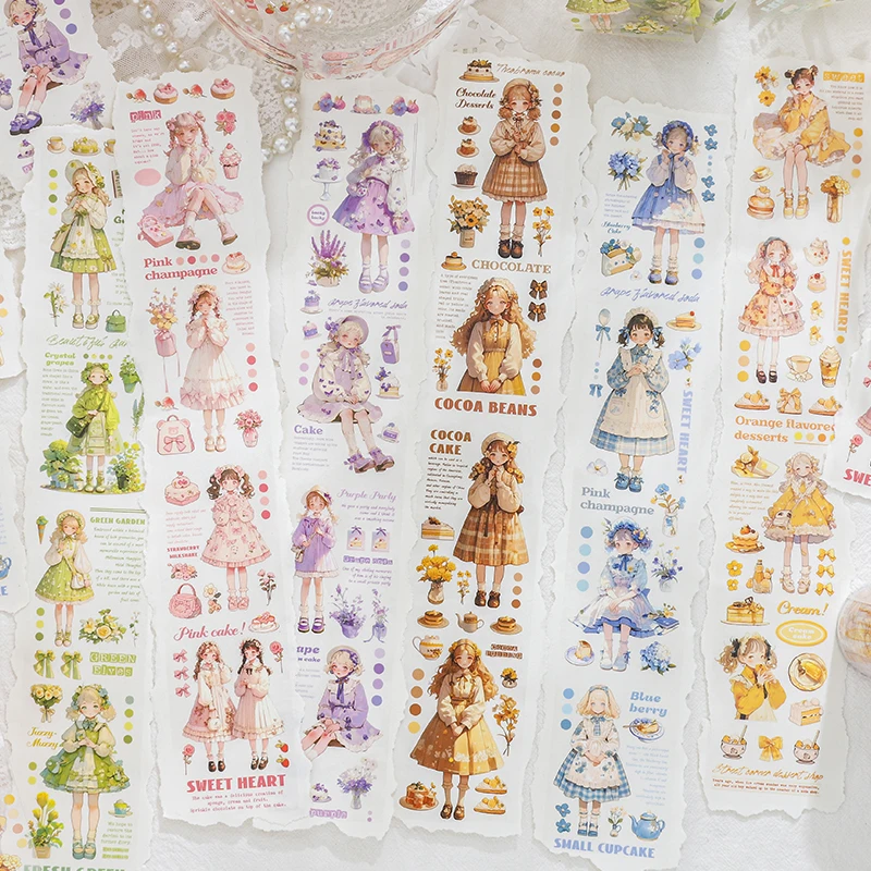 50 مللي متر * 2 متر منتصف الصيف حلم سلسلة Kawaii Ins لطيف فتاة صغيرة الحيوانات الأليفة ملصقات الإبداعية الكولاج الديكور DIY بها بنفسك سجل القصاصات لوازم