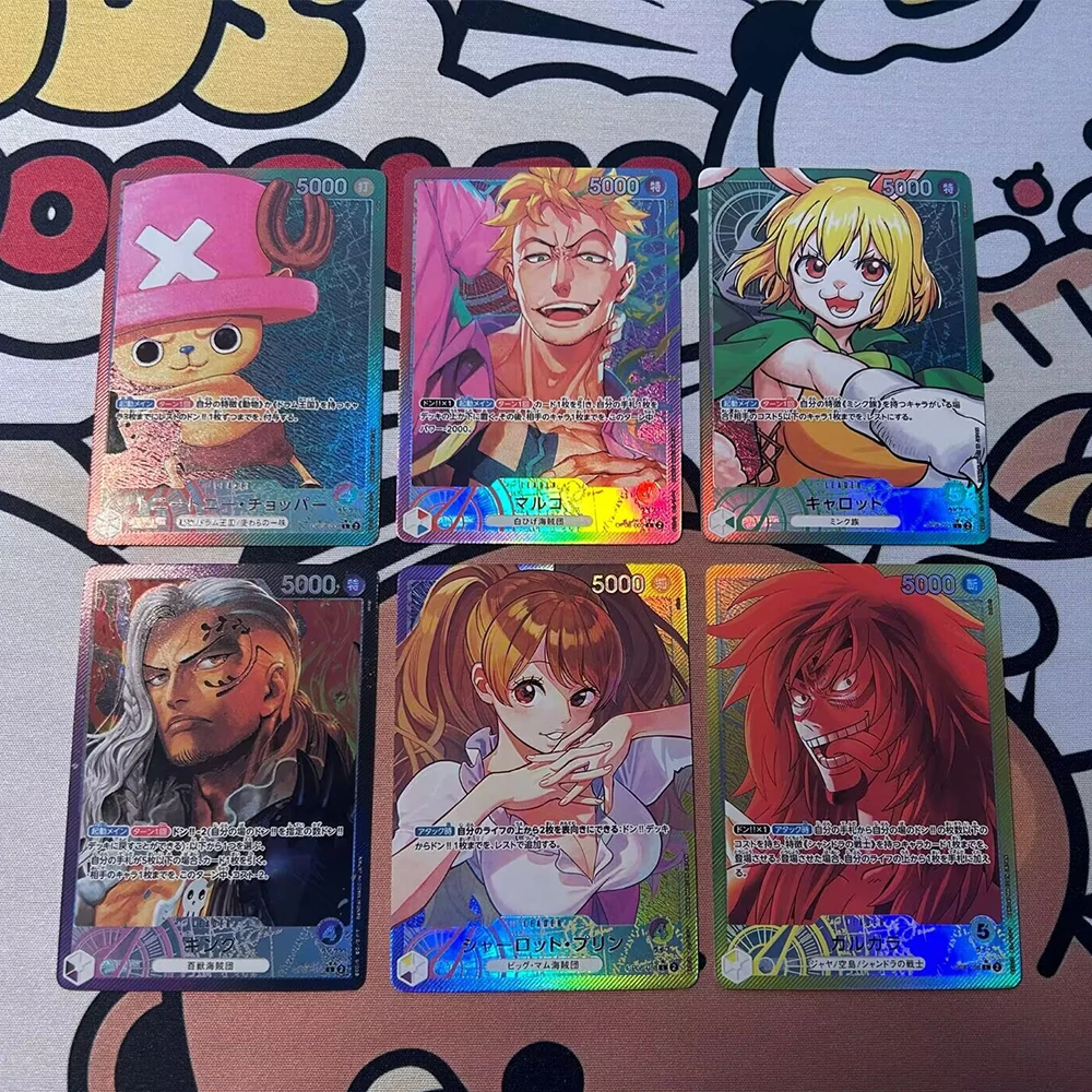 6 Buah/Set Kartu Koleksi Anime OPCG Monkey D Luffy Nami Shanks Yamato Roronoa Zoro OP04 OP08 Hadiah Kartu Flash Warna Refraksi