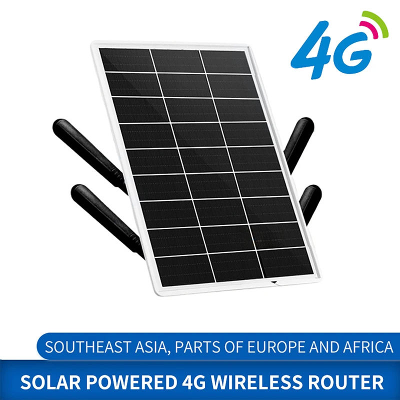 Solar Powered 4G LTE Modem Router Solar Powered WiFi Extender 300Mbps 164FT WiFi Range 365 Day Cyclic Power Supply for Camping