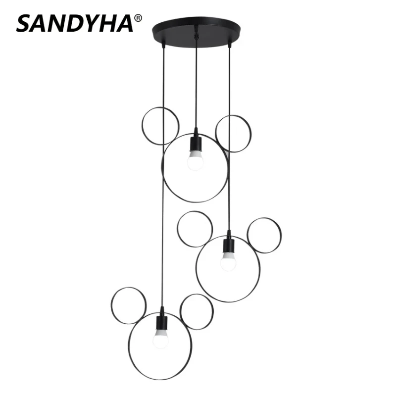 SANDYHA Modern Led Pendant Lights for Living Dining Room Loft Bedroom Kitchen Home Decor E27 Hanging Lamp Suspension Luminaire