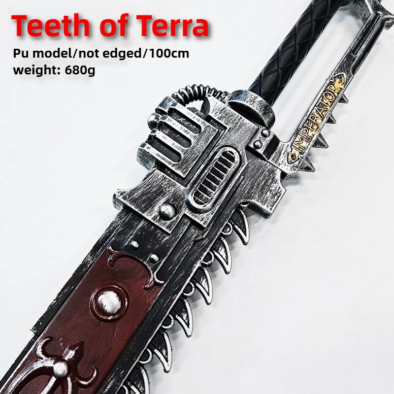 100cm periféricos de jogo dentes de terra espada de motosserra armas pu modelo brinquedos espadas grande escala cosplay adereços menino presentes de halloween