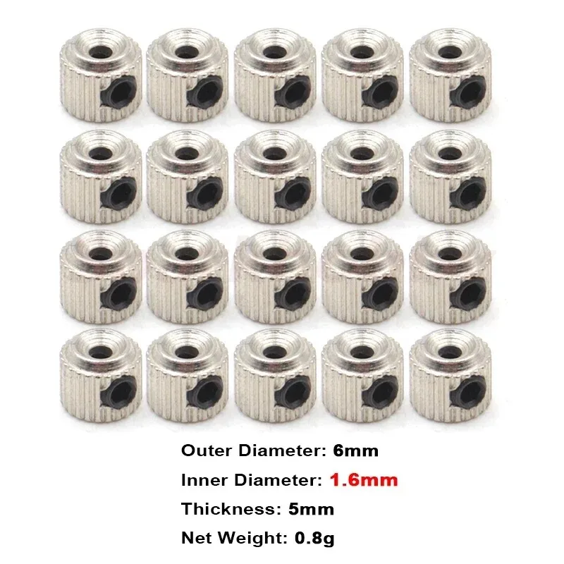 Upgraded 20PCS 1.6mm2.1mm2.6mm 3.1mm 4.1mm 5.1mm 6.1mm Metal Wheel Collar Lock Landing Gear Stopper RC Fixed-wing Airplane Parts