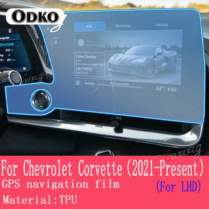 For Chevrolet Corvette C8  Car Interior Center console Transparent PPF-TPU Protective film Anti-scratch Repair film Accessories