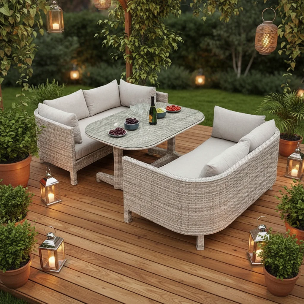 Combination Furniture Outdoor Rattan Sofa Garden Terrace Rattan Chair Courtyard Balcony Waterproof Villa Outdoor Leisure Sofa