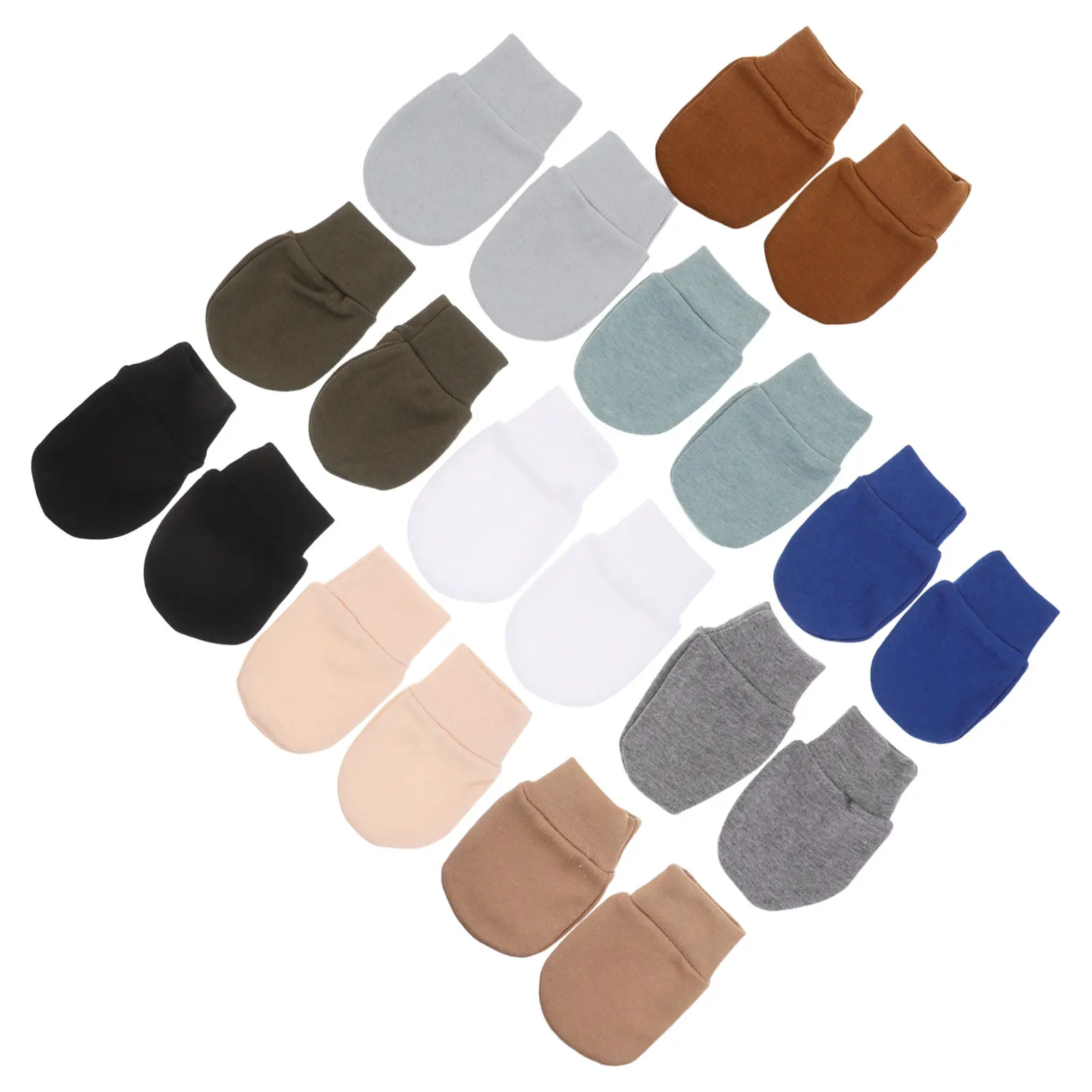 

10 пар детских варежек, мягкие, дышащие, эластичные, с защитой от царапин, для новорожденных и малышей