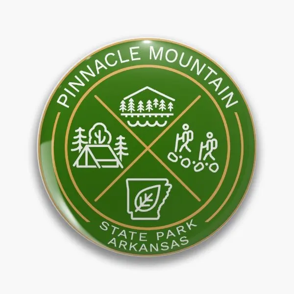 Pinnacle Mountain State Park Heraldic Lo  Soft Button Pin Funny Jewelry Collar Gift Women Brooch Metal Cute Fashion Badge Lover