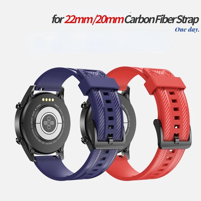 22mm 20mm Carbon Fiber Strap for Samsung Galaxy Watch 4/Huawei Watch 3/GT2 Business Sports Bracelet Wristband For Amazfit GTR 3