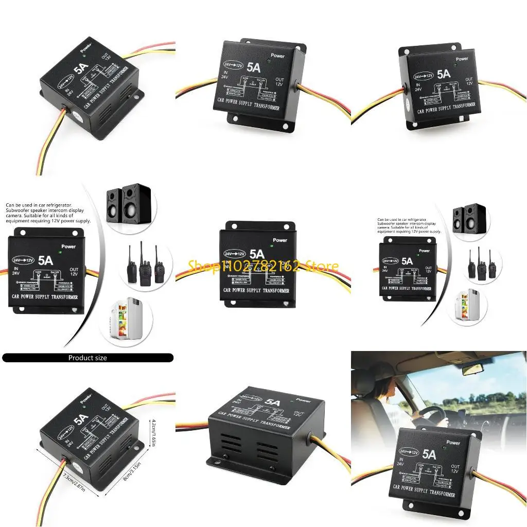 

547B Автомобильный грузовик Звуковой адаптер Редуктор 24 В до 12 В 5 А Понижающий преобразователь Модуль