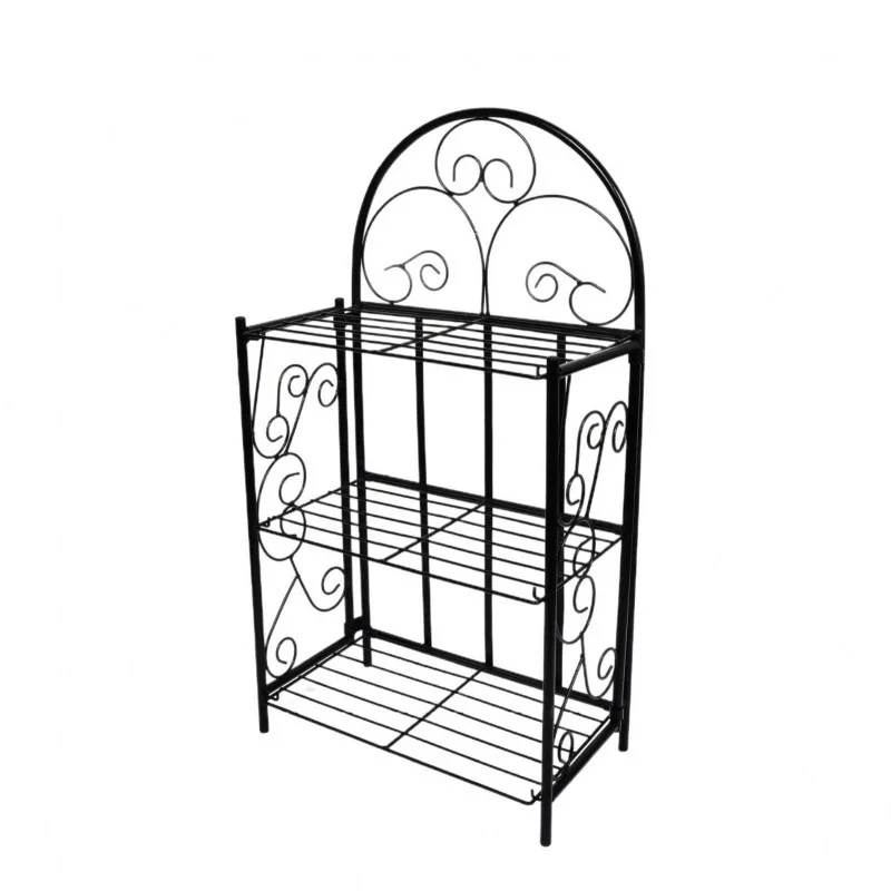

3 Layers Plant Shelf Stand Foldable Iron Rack Balcony Simple Indoor Garden Shelves Flower Pot Stand
