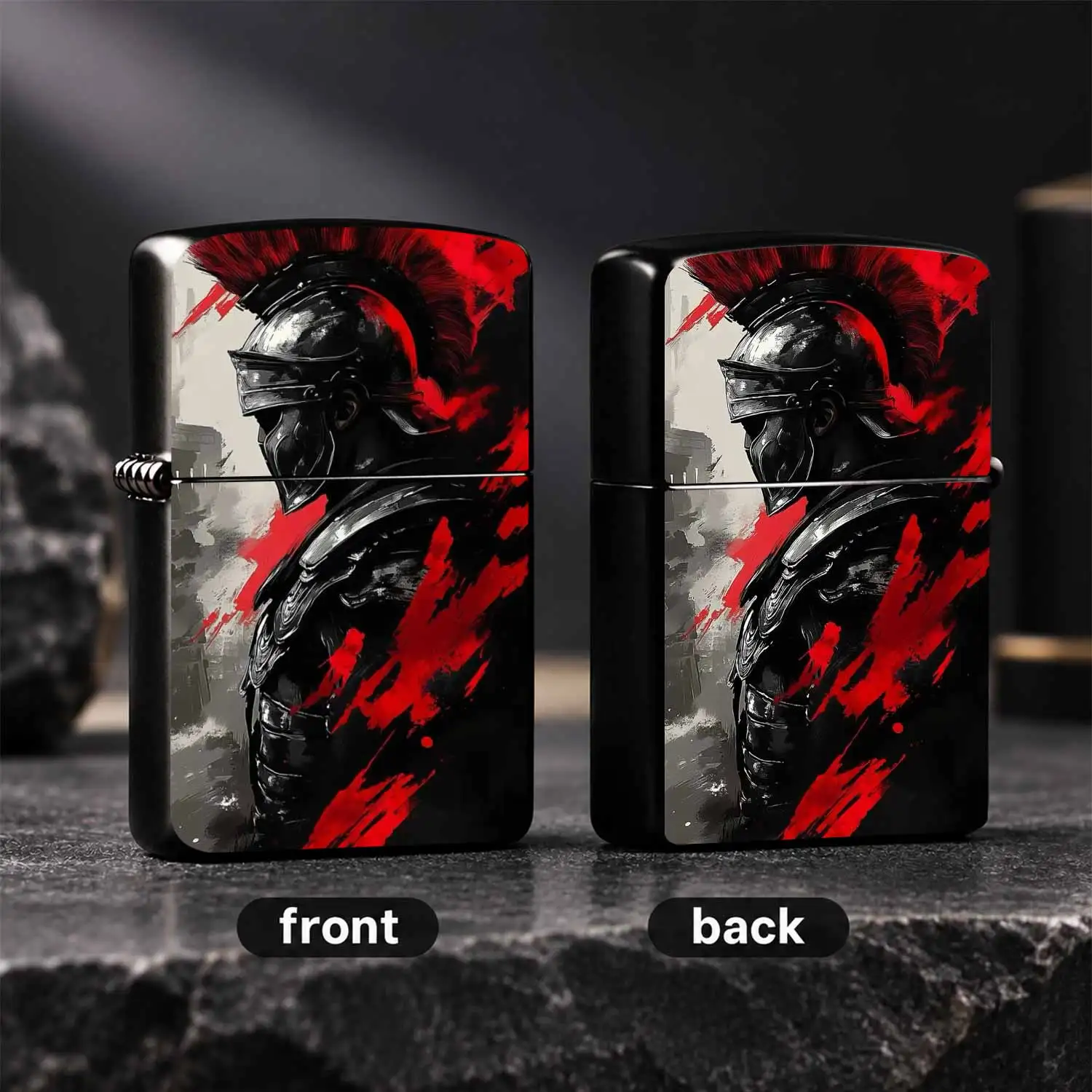 Stylish Roman Themed Igniter With Bold Red Black Brushstroke Art Design Portable For Daily Outdoor Use Suitable For All Scenarios Exquisite Practical Gift Choice For Daily Carry And Special Occasions A Humorous And Interesting Lighter