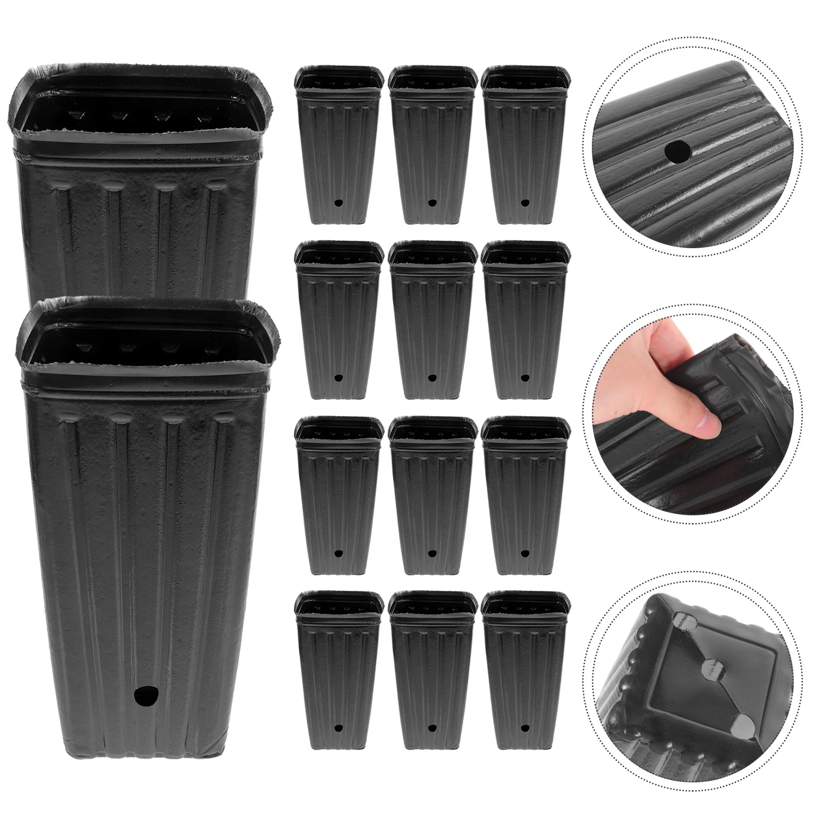 

30 Pcs Plant Nursery Cup 10x20 Square Seedling Cups for Flower Grow Containers Gardening Fruit Vegetable Planting Pot