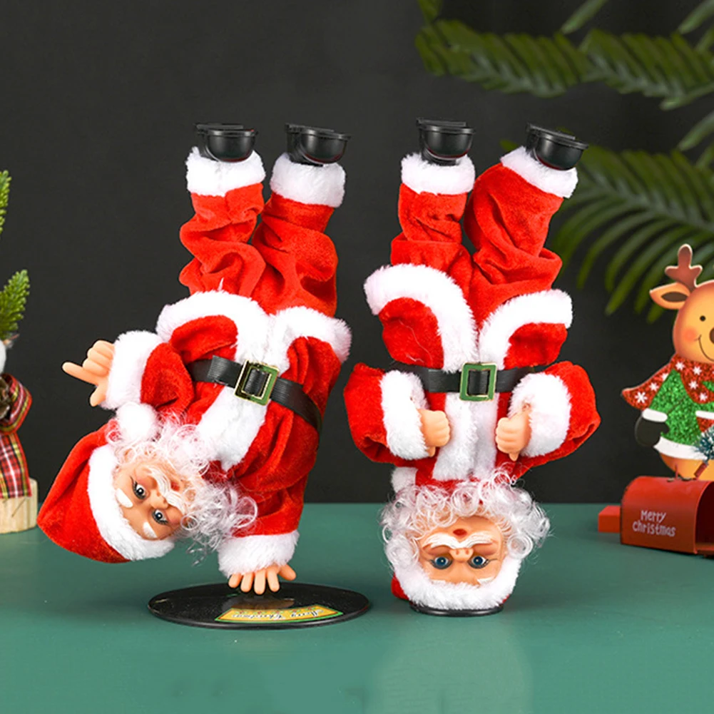 

Breakdancing Santa With Music Adorable Decorative Plush Toy For Home Decoration