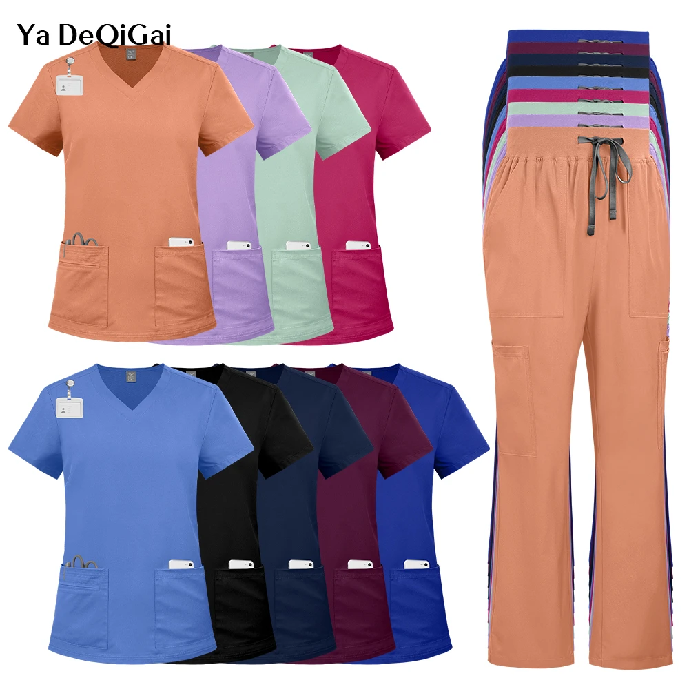 conjunto-de-enfermagem-clinica-uniforme-medico-cirurgico-feminino-blusa-e-calca-para-enfermeiras-esteticistas-profissionais-de-hospital-e-dentistas