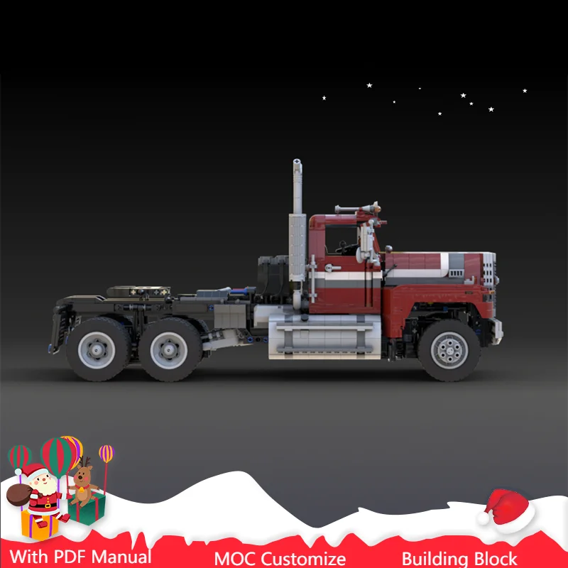 

2208 шт. MOC полуприцеп сверхмощный грузовик модель модульные DIY строительные блоки детская сборка дисплей игрушки фестиваль подарок-сюрприз