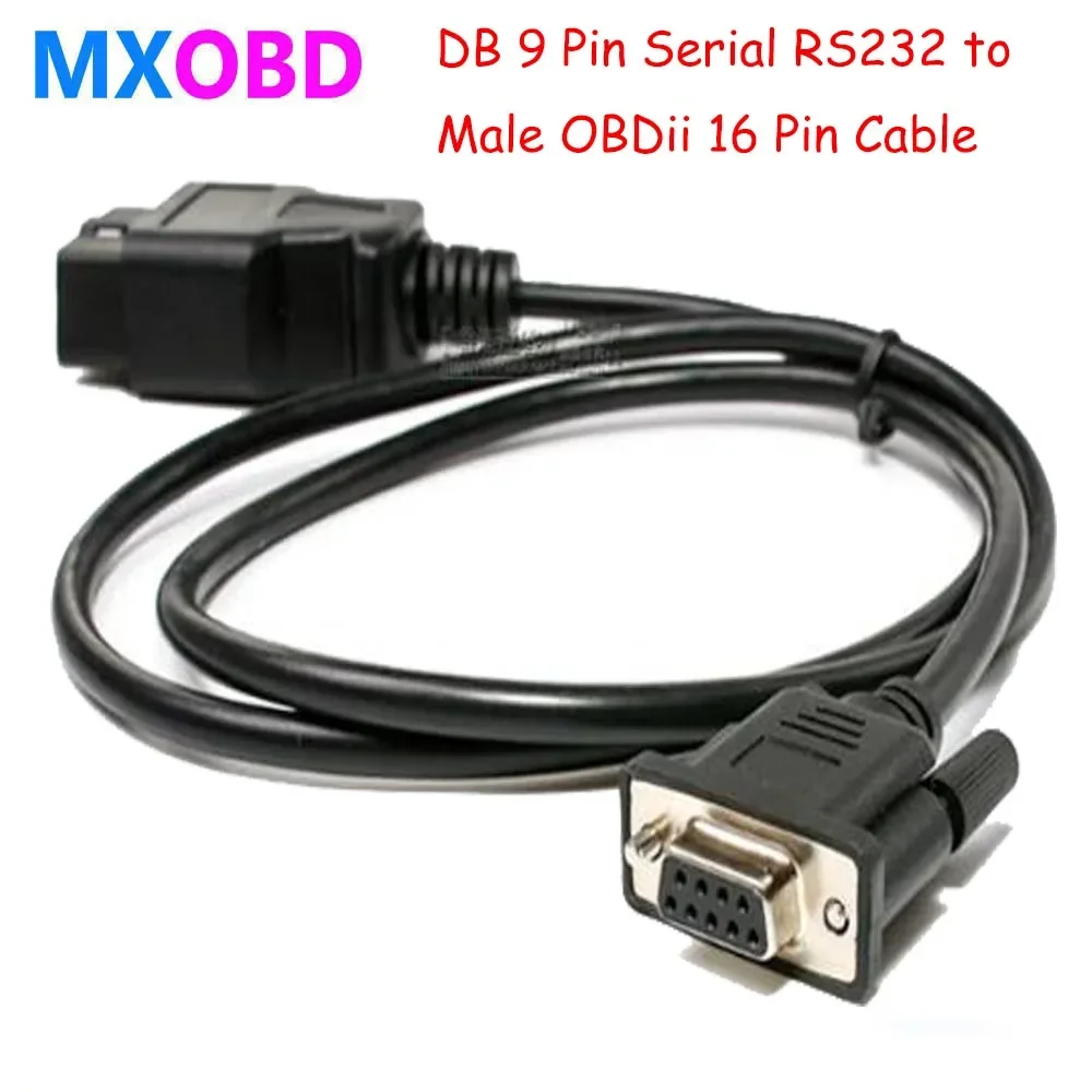 

OBD 2 Cable 16 Pin To DB9 Female Serial Port RS232 Adapter Connector Car Cable 113CM 16PIN TO DB9 Serial RS232 OBD2 CABLE