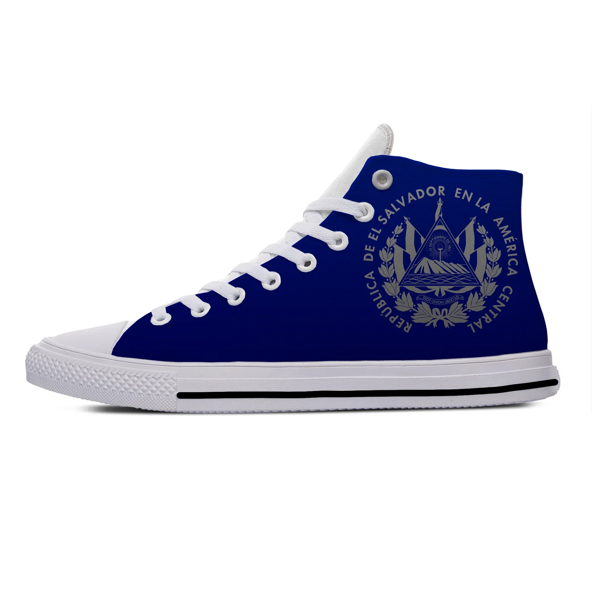 Hot Summer El Salvador Flag Popular Funny novità Casual Board Shoes High Top leggero traspirante uomo donna ultime Sneakers