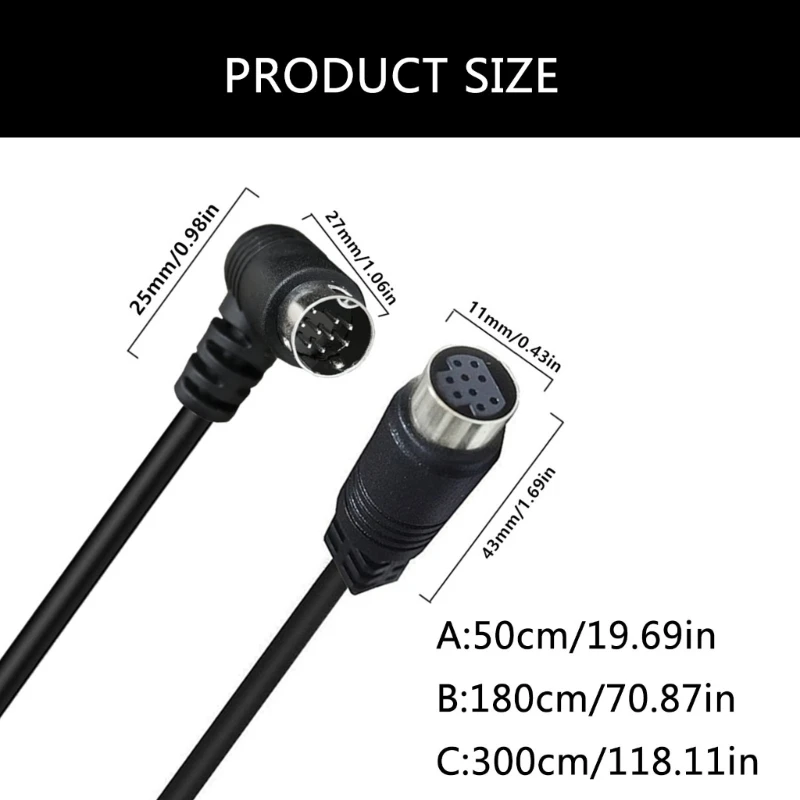 066a s Video Mini Din 9pin nam sang nữ cáp video để giám sát và máy chiếu