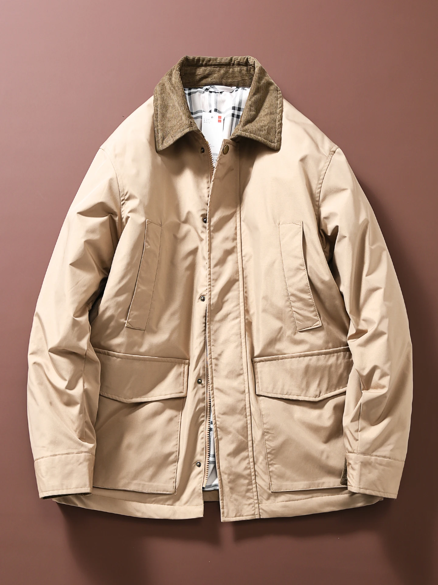 

Men's Air Cotton Jaet Winter Faion Casual Warm Collar Loose Waterproof Parka Sle Cotton Coat Outerwear Stand Fit