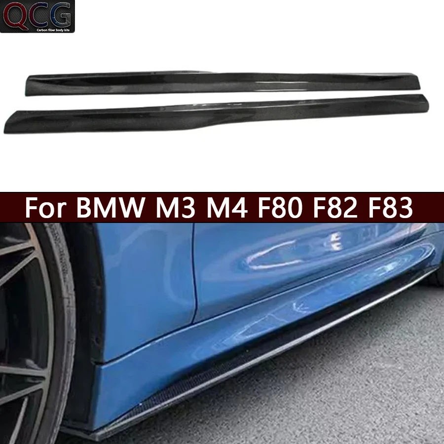 For BMW M3 M4 F80 F82 F83 2014-2020 Carbon Fiber Side Skirts Splitters Cupwings Winglets Canards Apron Car accessories Body Kit