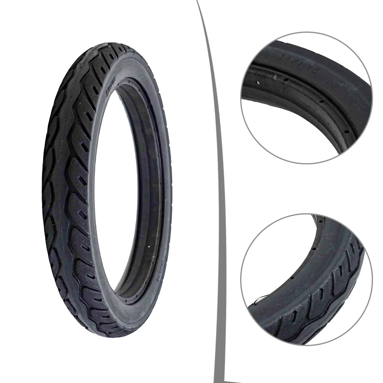 14x1 75 Solid Tire for Electric Bicycle 14inch Wear Resistant Rubber Tire with Flat Properties and Enhanced Grip