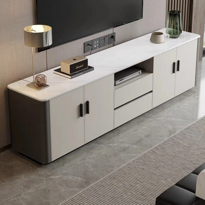 

Hotel home living room bedroom saddle skin rock slab high TV cabinet floor cabinet storage cabinet against the wall tea dining