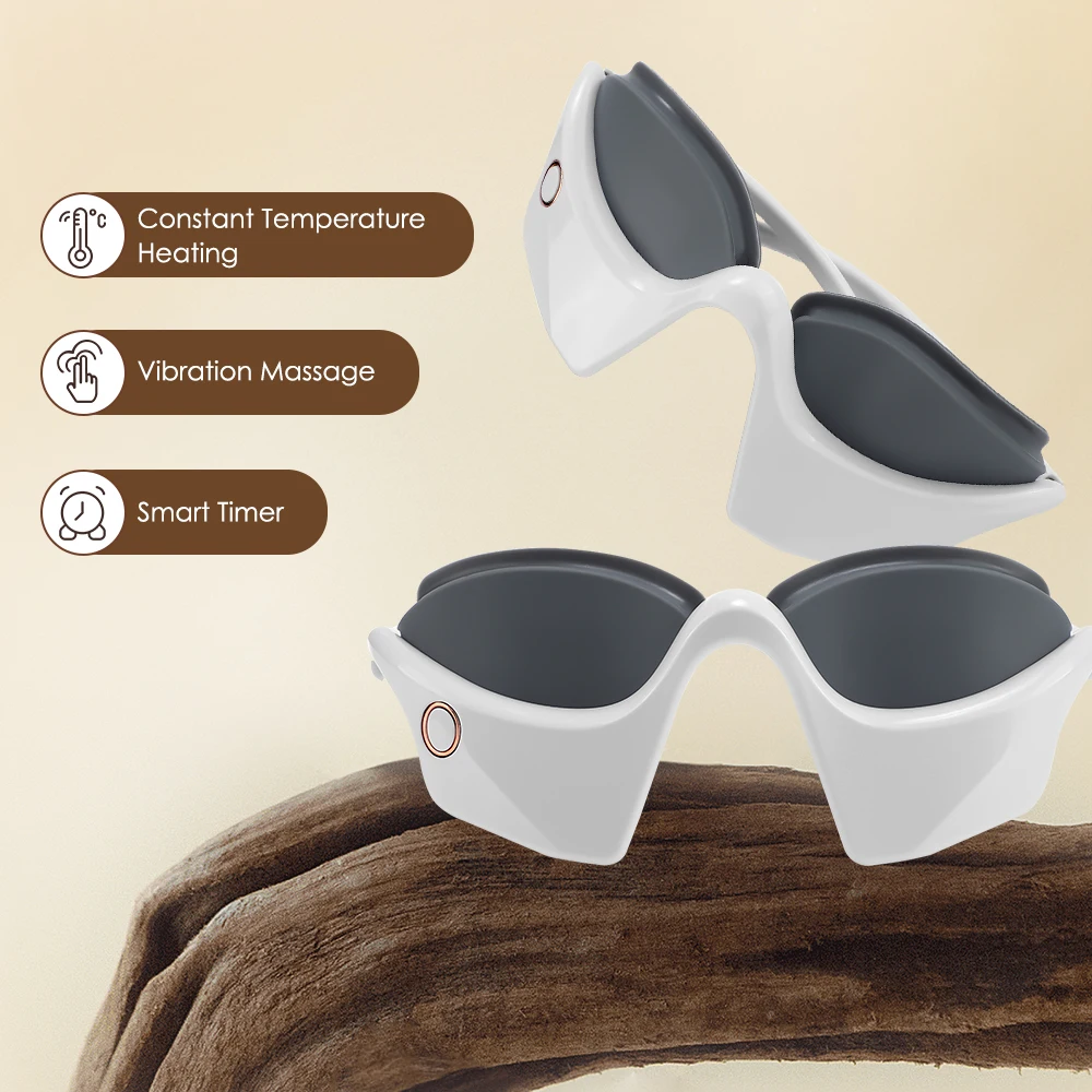 3D Smart Electric Eye Massager Hot Compress Vibration Eye Care Tool Heated Eye Mask Eye Massage Glasses Fatigue Pouch Wrinkle